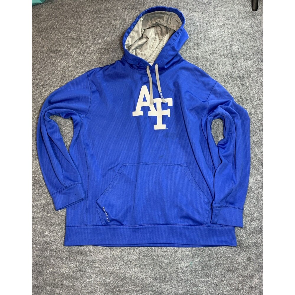 Air Force Falcons Pull Over Hoodie Therma-FIT Sweatshirt Men's Blue XL